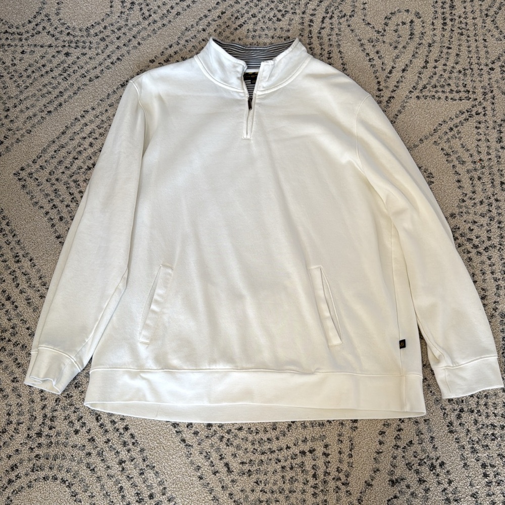 Club Room Men's Cream Zip-Up Sweater